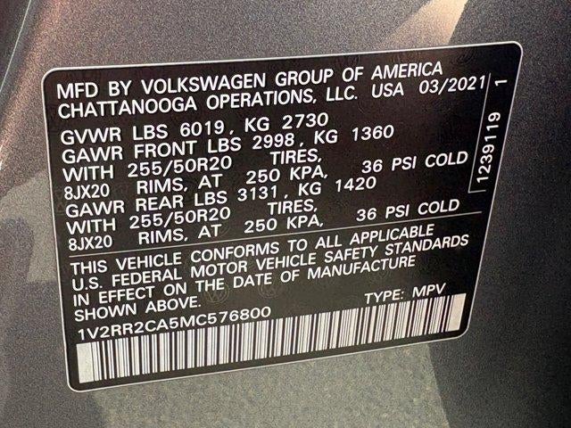2021 Volkswagen Atlas 3.6L V6 SE w/Technology R-Line