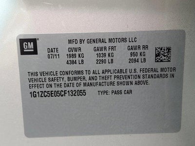 2012 Chevrolet Malibu LT w/1LT