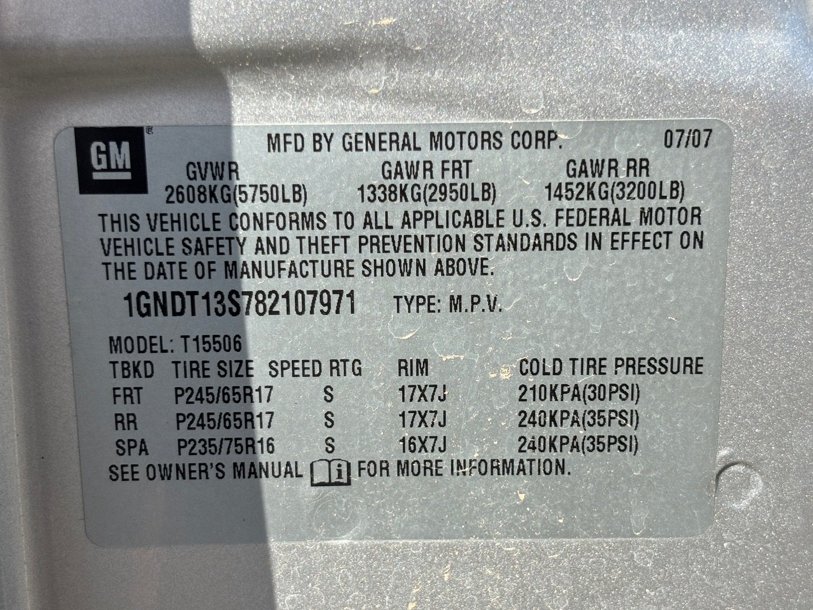 2008 Chevrolet Trailblazer Fleet w/2FL