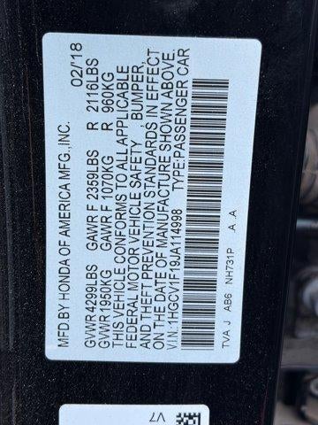 2018 Honda Accord Sedan LX 1.5T