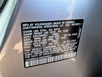 2021 Volkswagen Atlas 3.6L V6 SE w/Technology