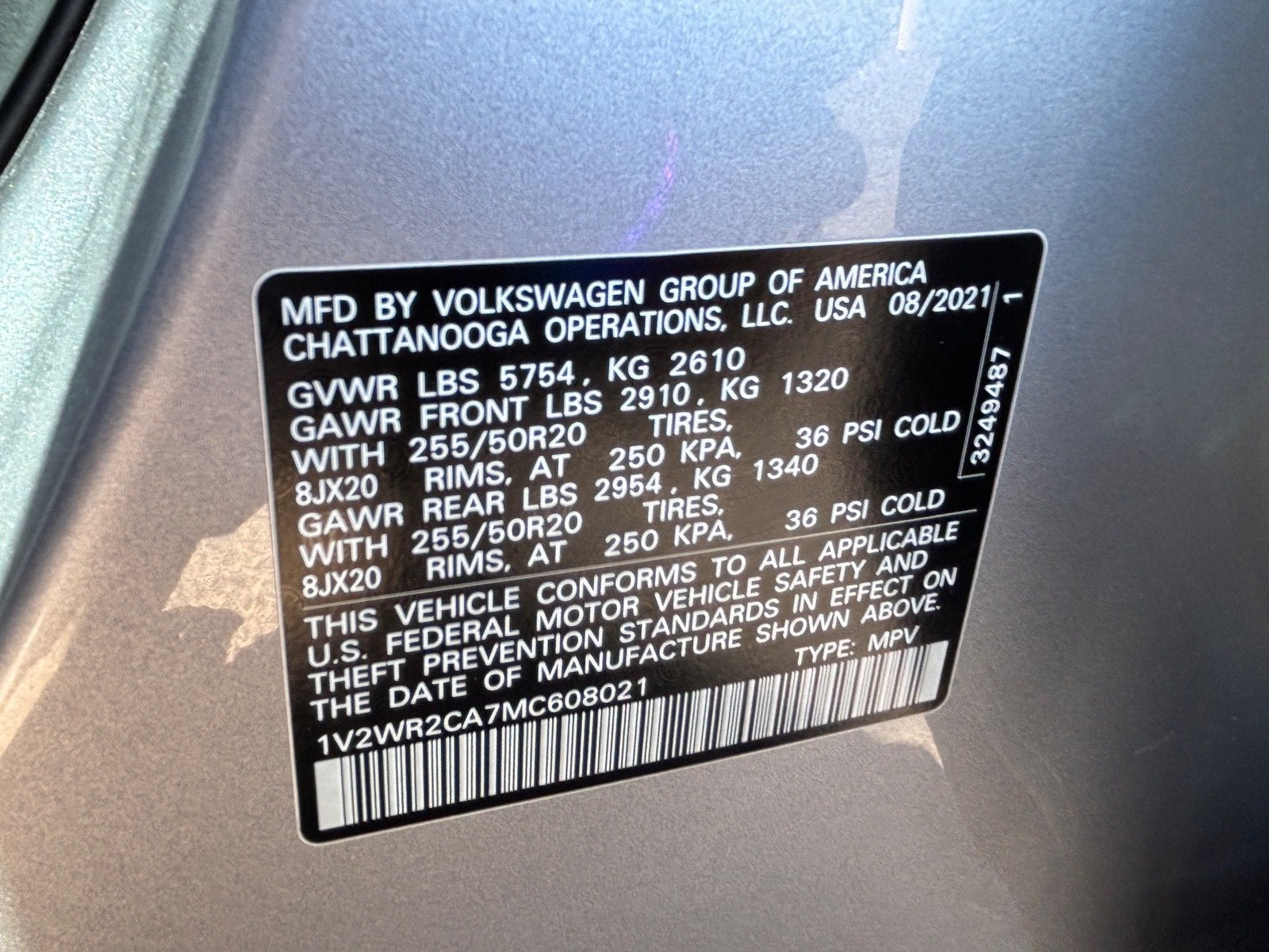 2021 Volkswagen Atlas 3.6L V6 SE w/Technology