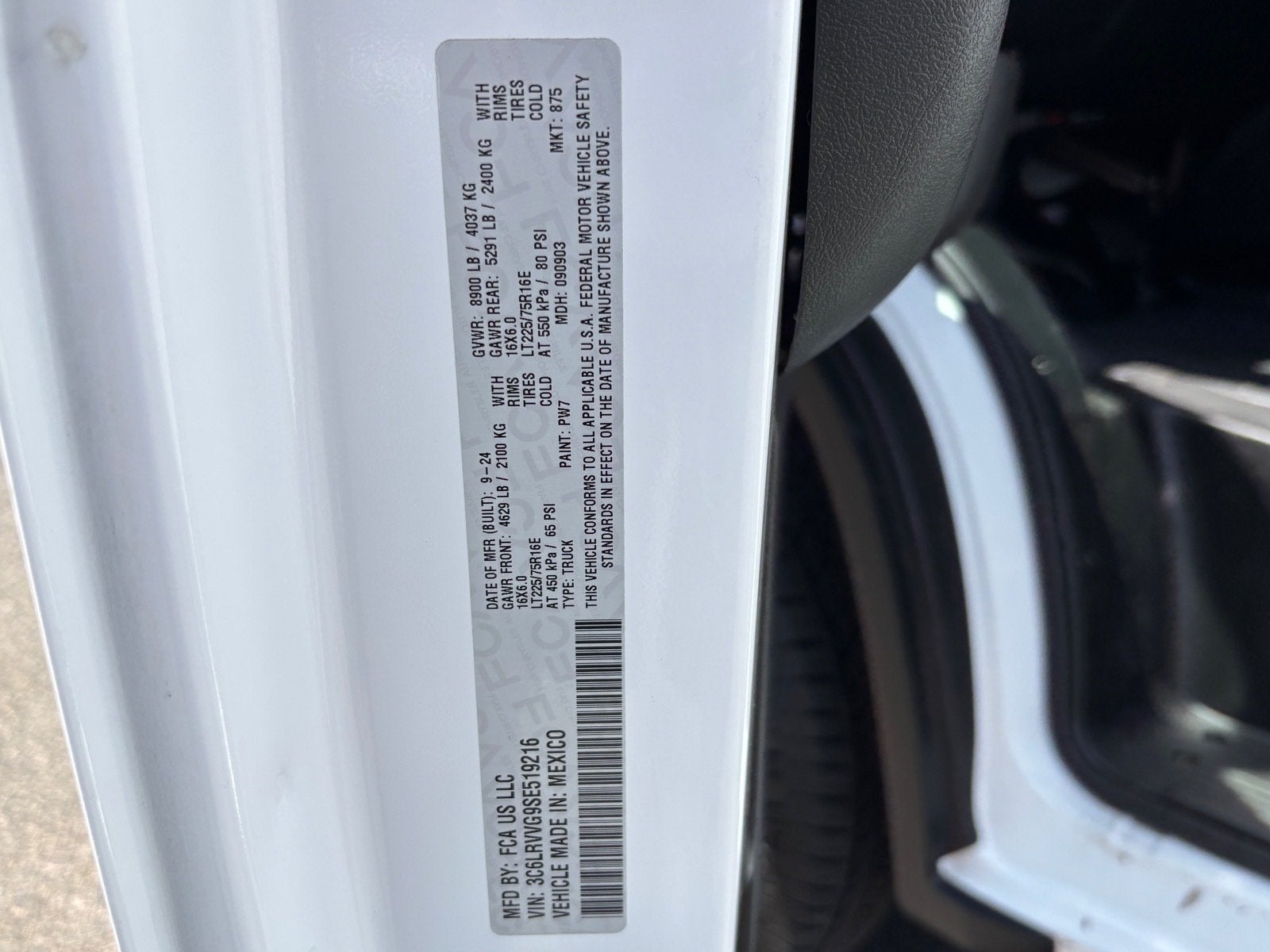 2025 RAM ProMaster Cargo Van Tradesman