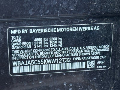 2019 BMW 5 Series 530i