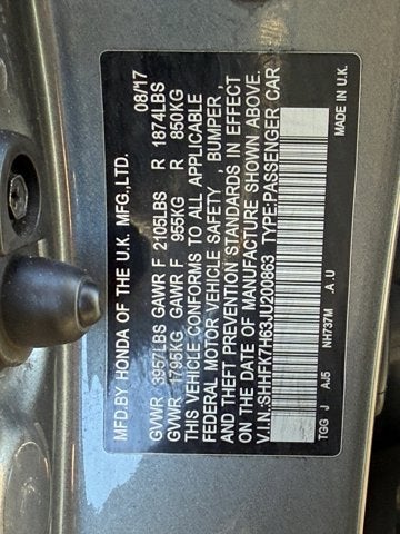 2018 Honda Civic Hatchback EX