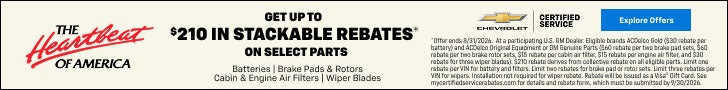 The Heartbeat of America - Get up to $210 in stackable rebates on select parts