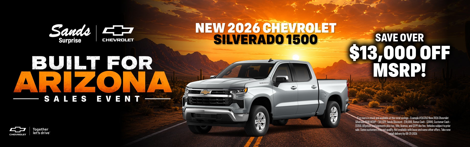 2026 Silverado 1500 Save over $13,000 Off MSRP