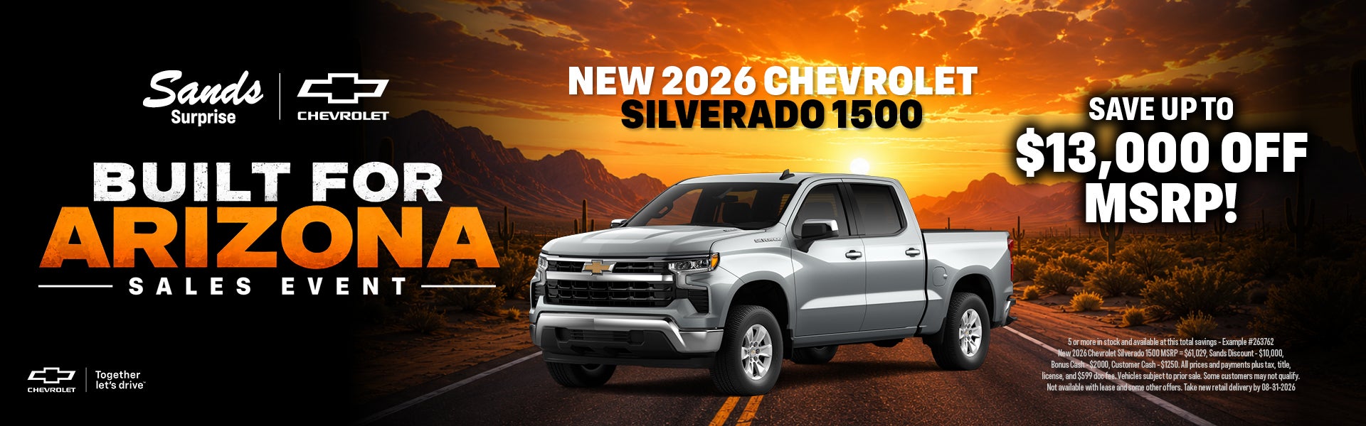 2026 Silverado 1500 Save over $13,000 Off MSRP