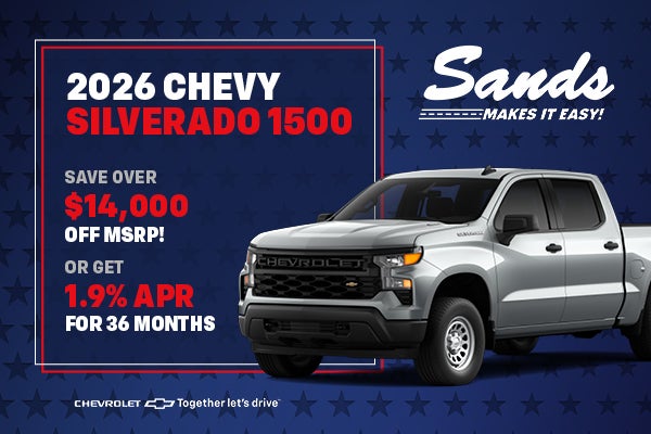 Silver 2026 Chevy Silverado 1500 discount offer